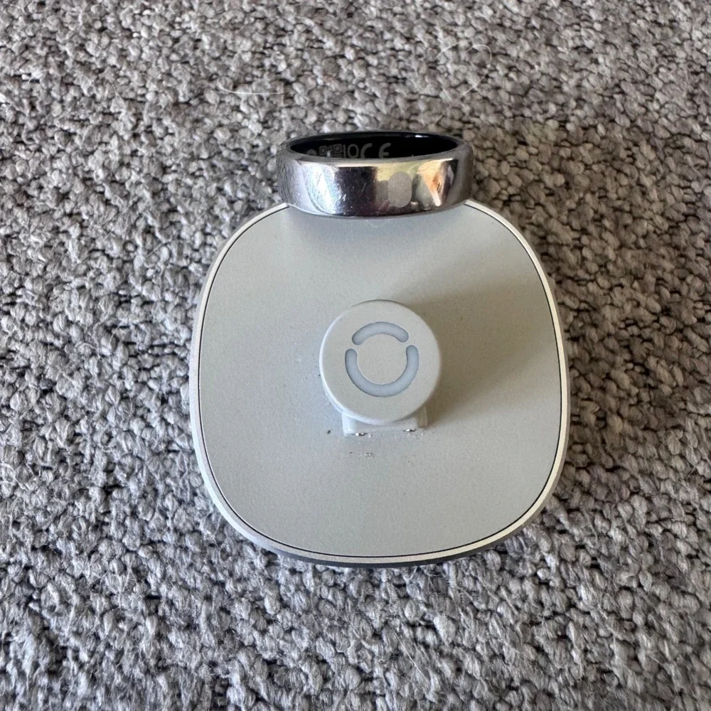 RingConn Smart Ring Gen 1 Unisex Size 10 Silver Health Sleep Tracker with Dock